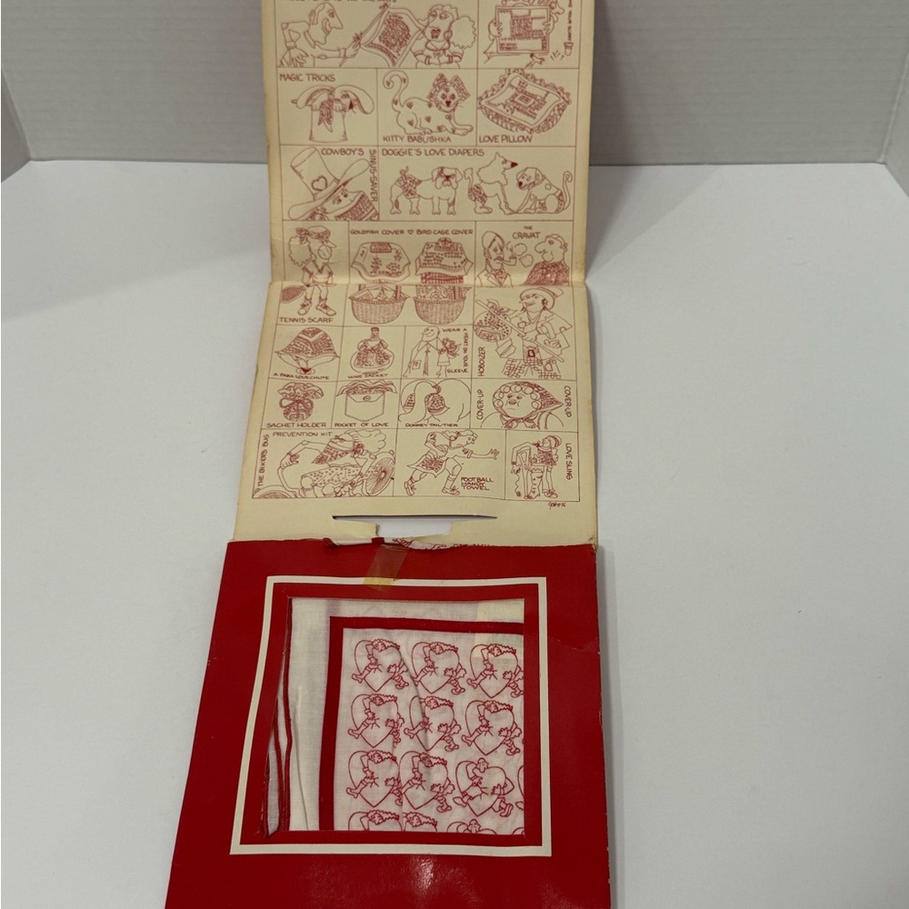 Charming Red and White Scarf with Playful Prints